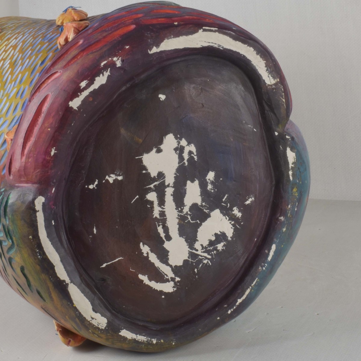 Large Hand Made Painted Pottery Vase