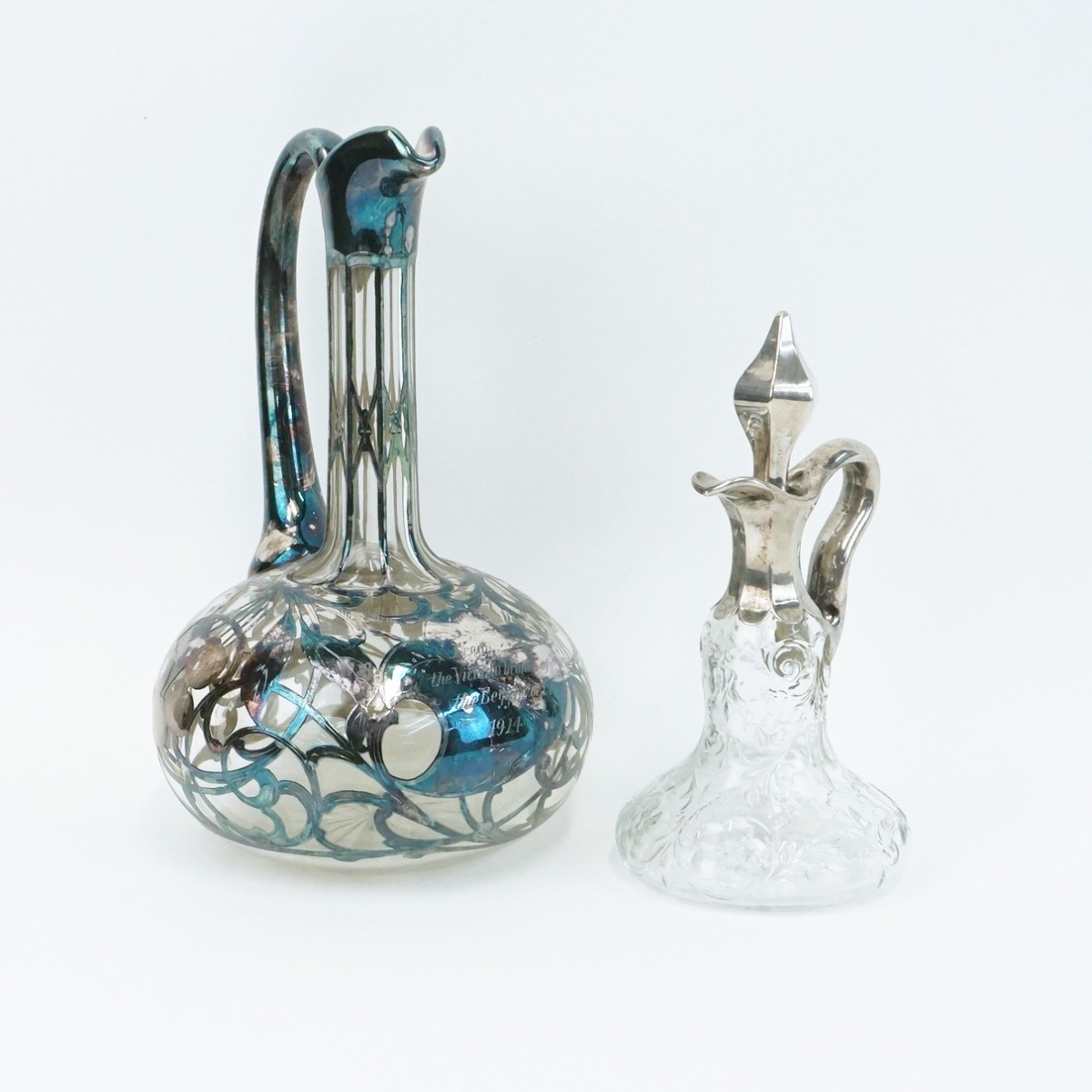 Silver Mounted Cruet and Ewer