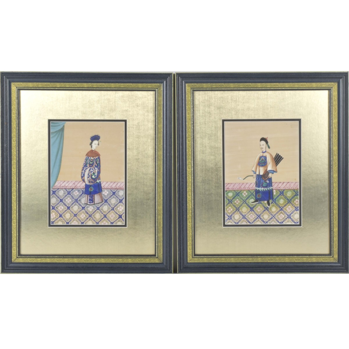 Pair of Chinese Pith Paper Paintings