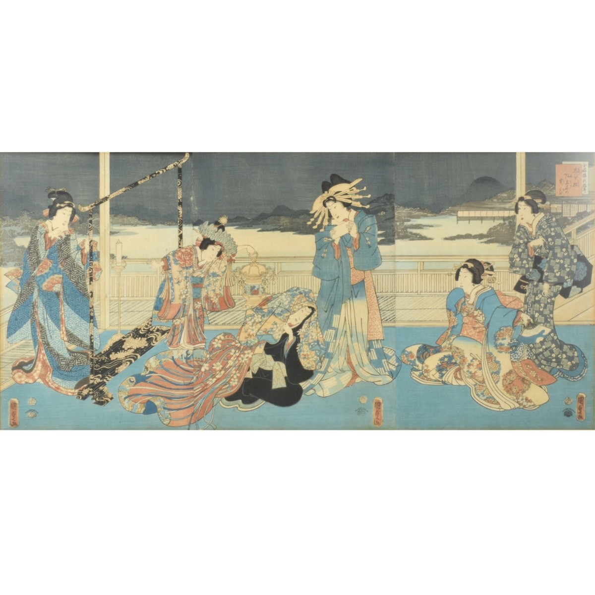 19th Century Japanese Wood Block Triptych