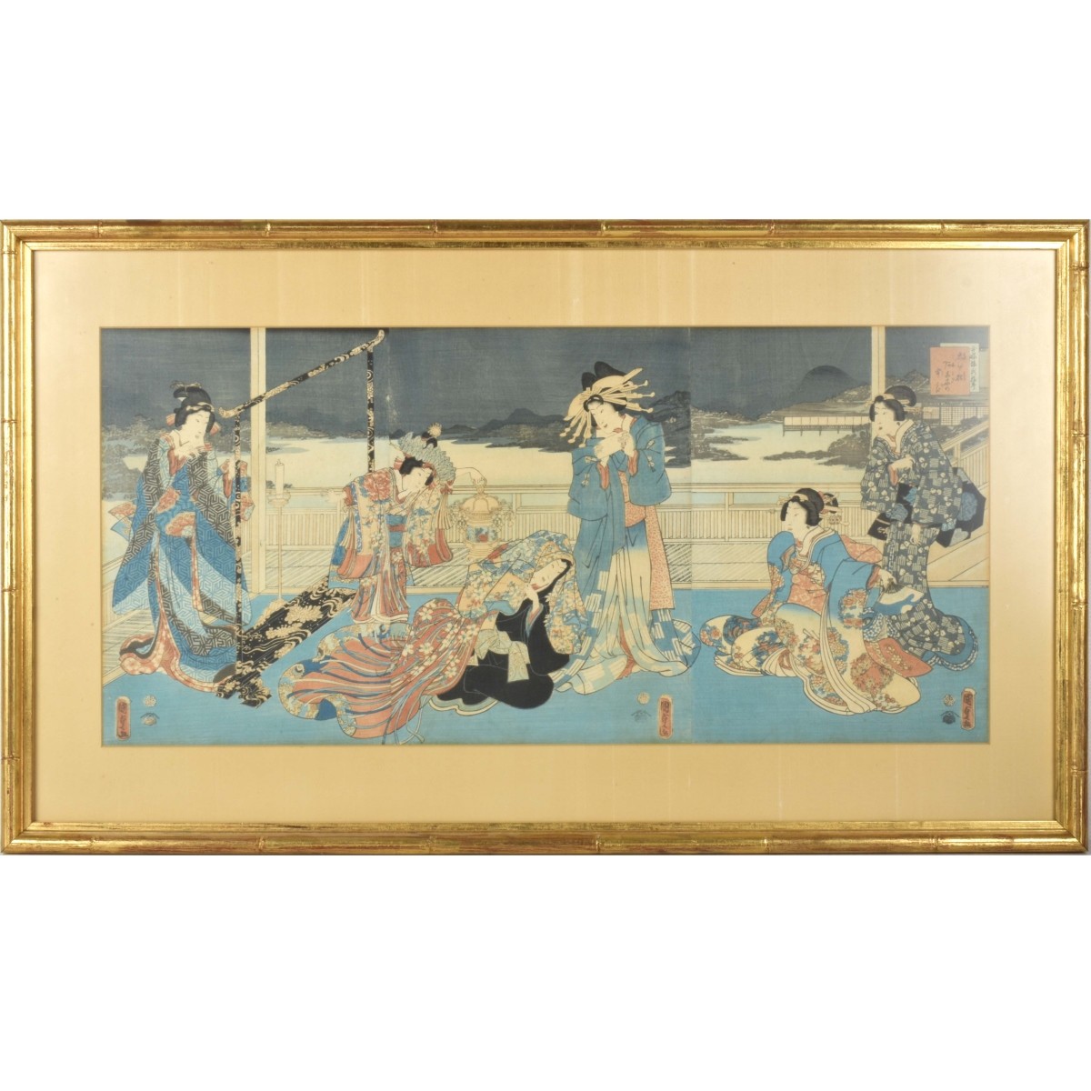 19th Century Japanese Wood Block Triptych
