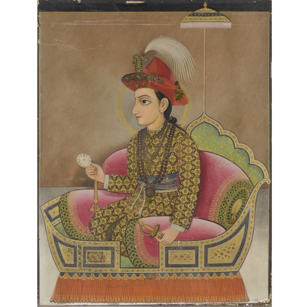 Antique Painting of a Mughal Emperor