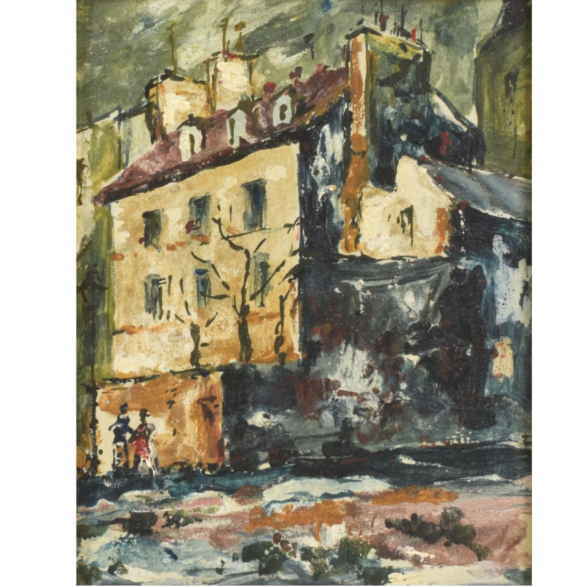 Oil on Board Parisian Street Scenes