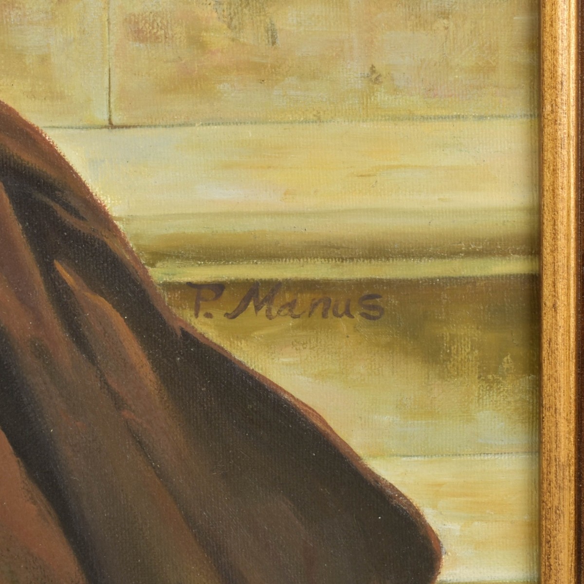 Oil on Canvas Genre Painting of a Young Girl