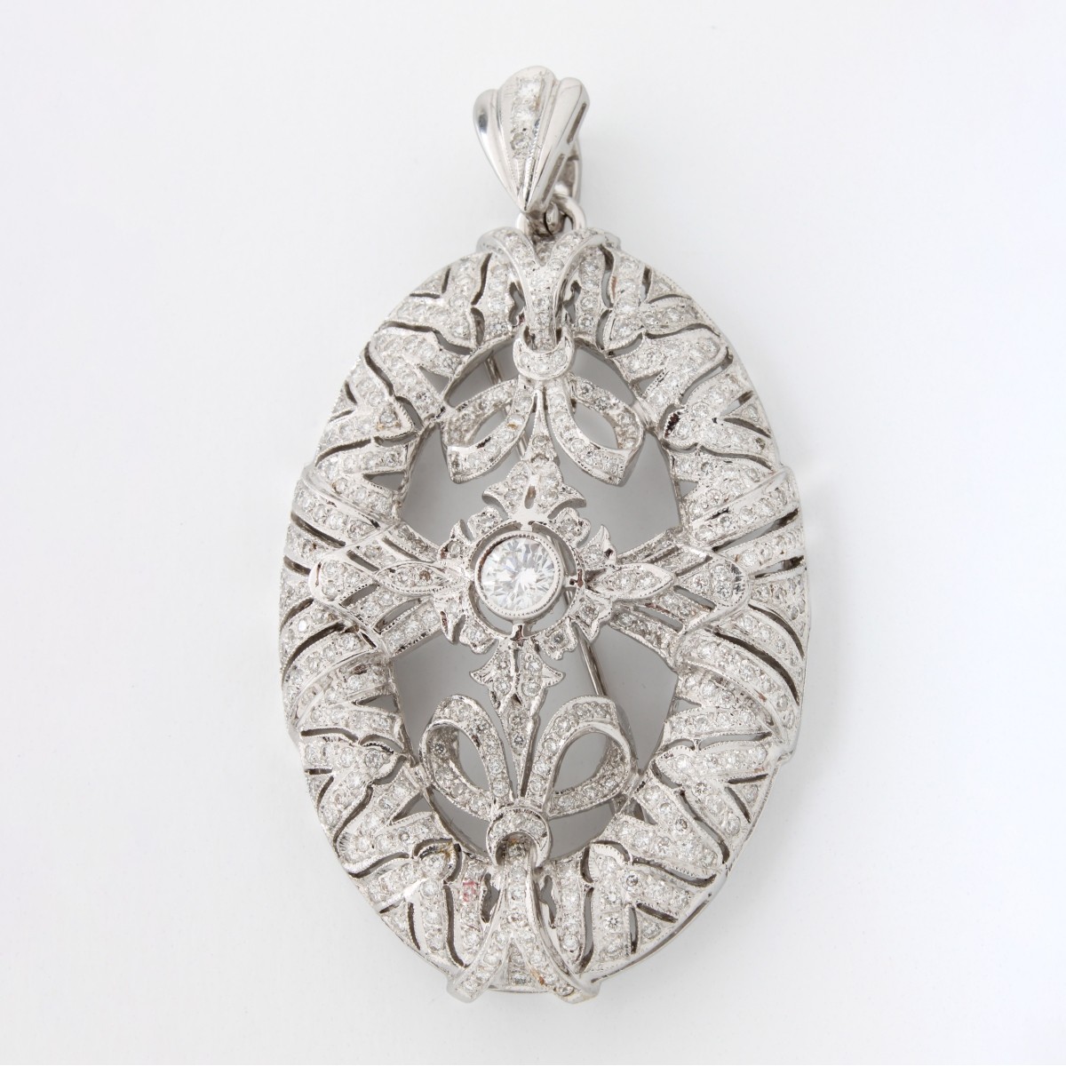 Diamond and 18K Pendant / Brooch