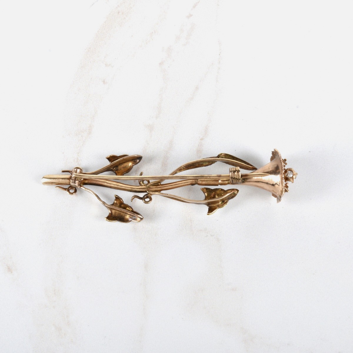 Diamond and 14K Brooch