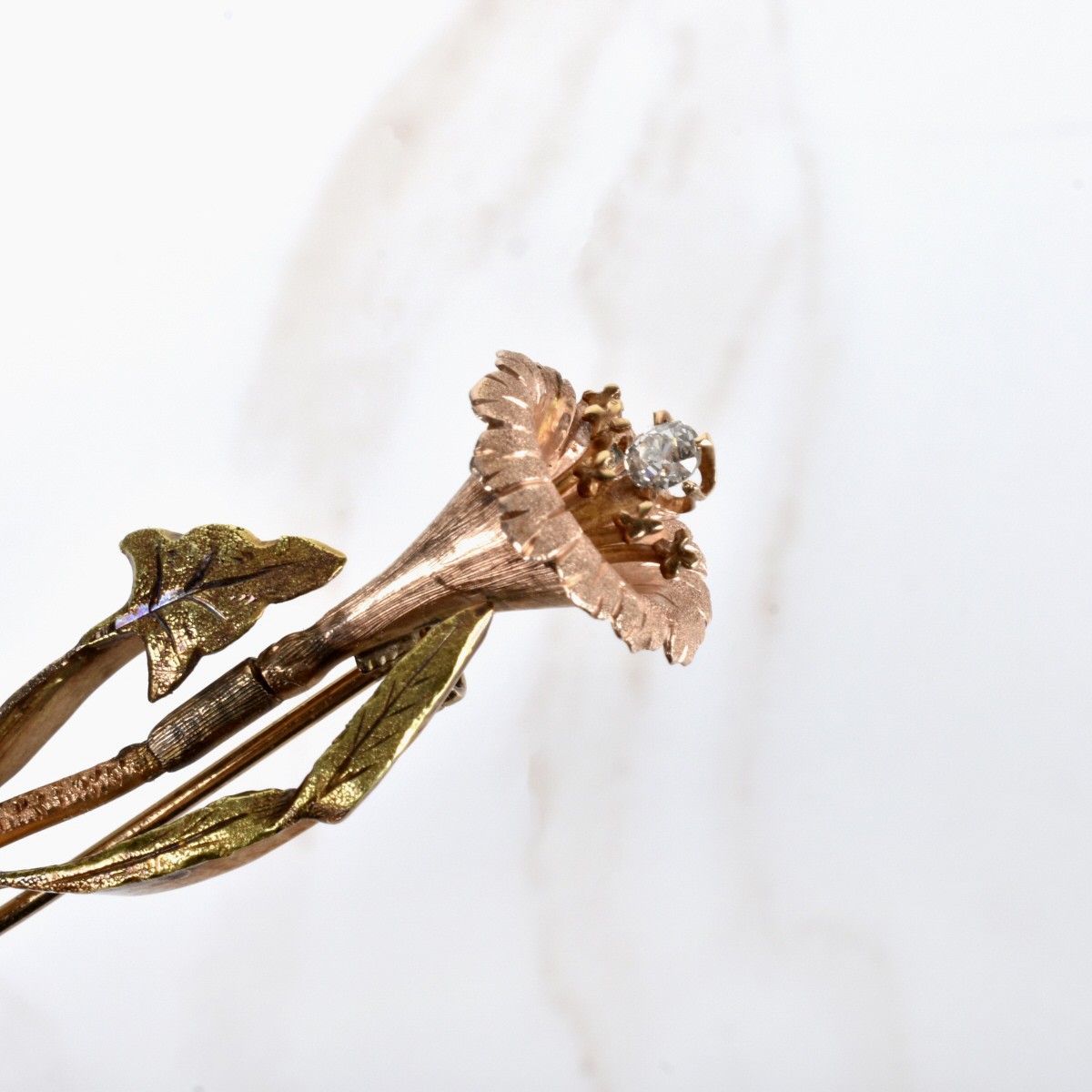 Diamond and 14K Brooch