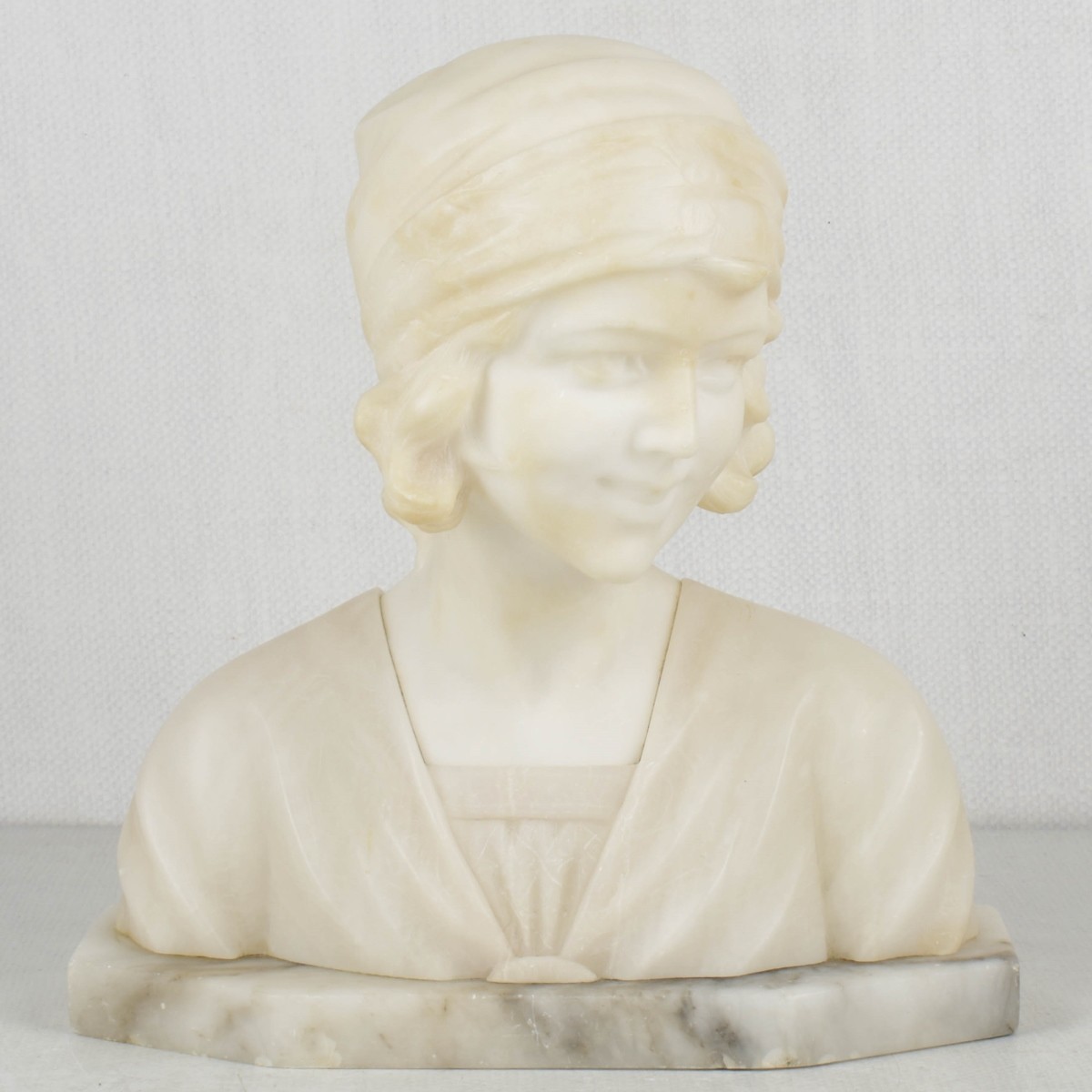 Art Nouveau Marble and Alabaster Bust