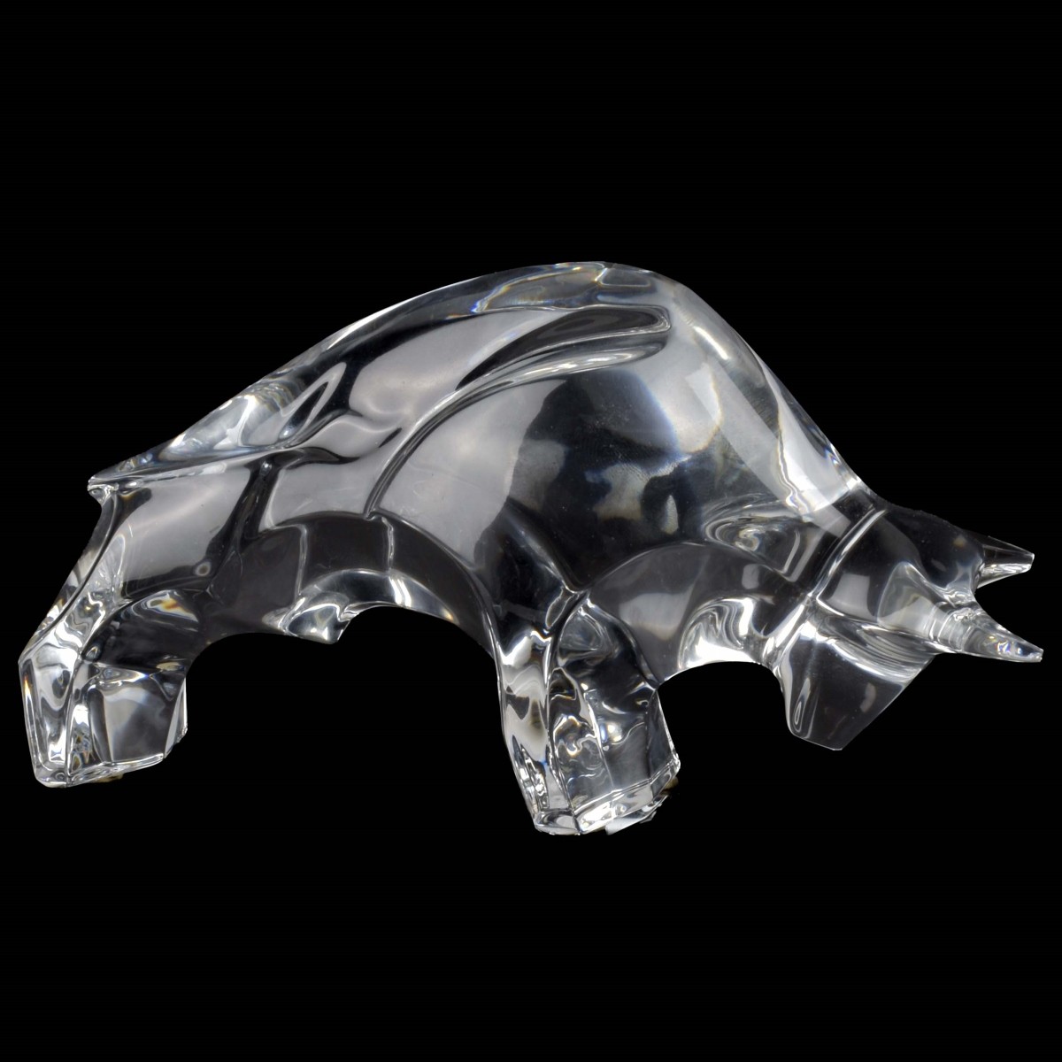 Baccarat Crystal Bull Figurine