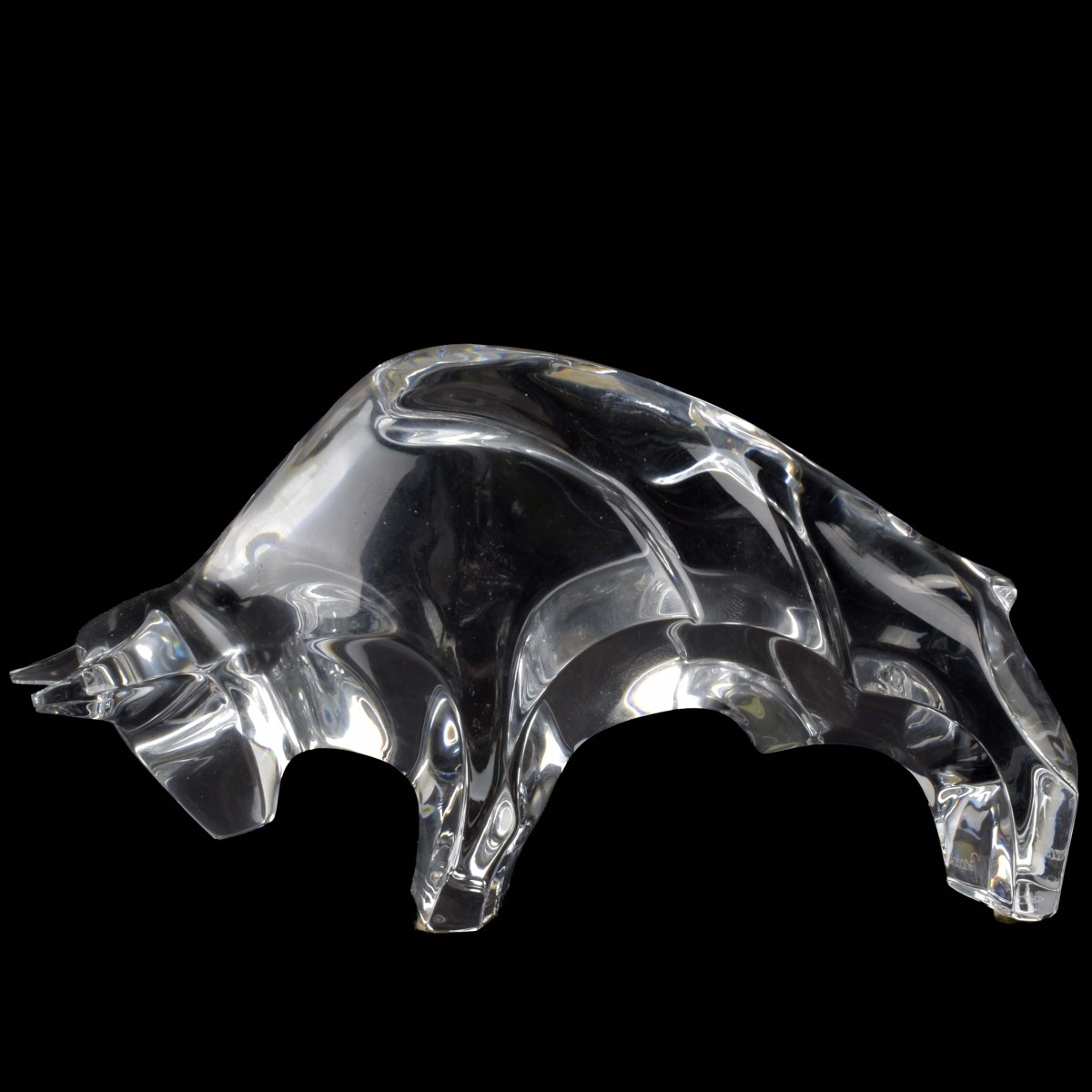 Baccarat Crystal Bull Figurine