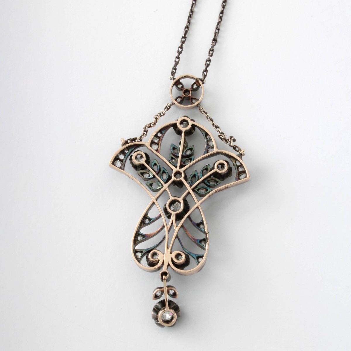 Russian Diamond and 14K Pendant