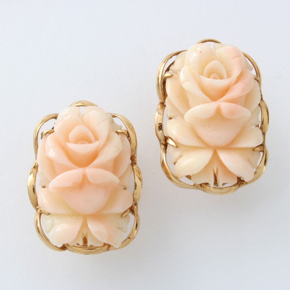 Coral and 14K Earrings
