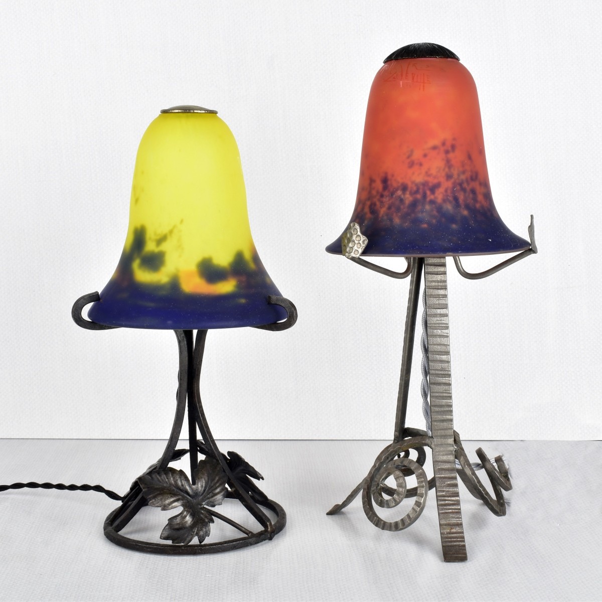 French Muller Fres Boudoir Lamps