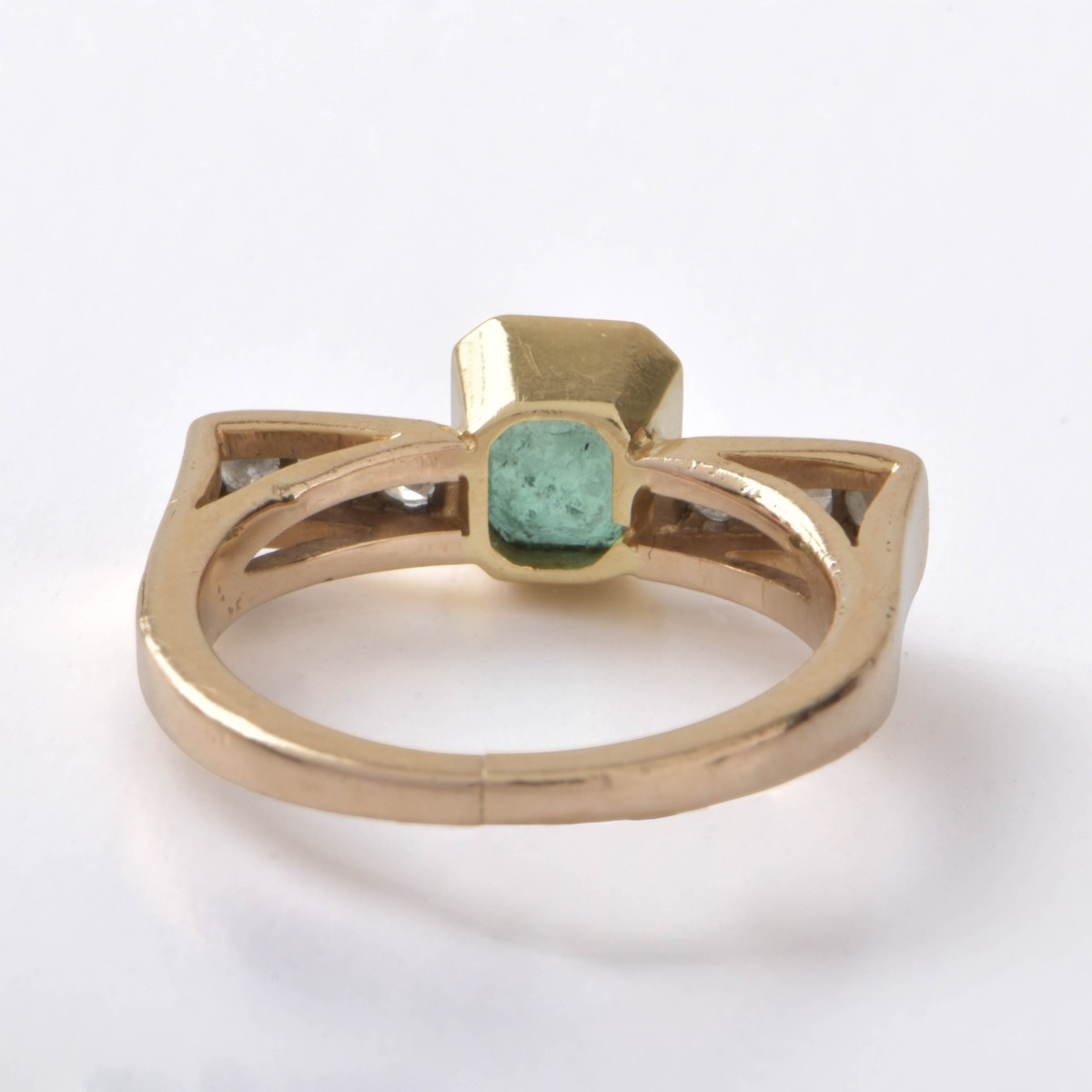 Emerald, Diamond and 14K Ring