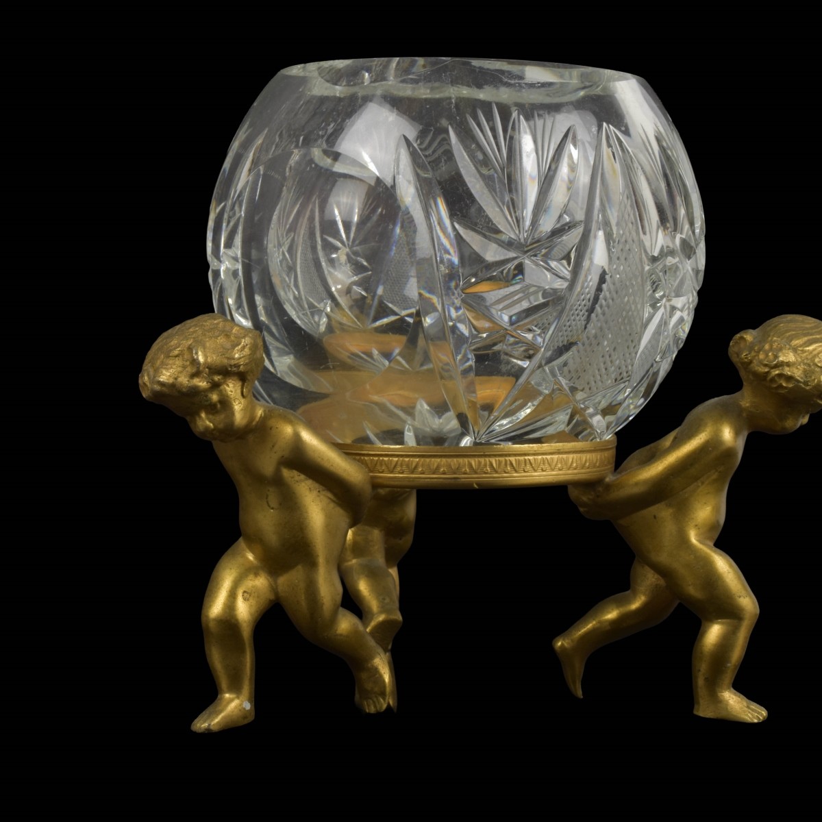 Antique French Bronze and Crystal Pieces