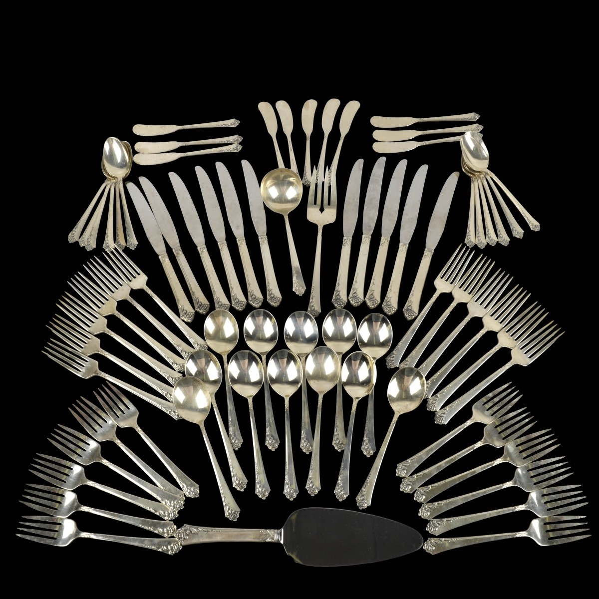 Heirloom Damask Rose Sterling Flatware