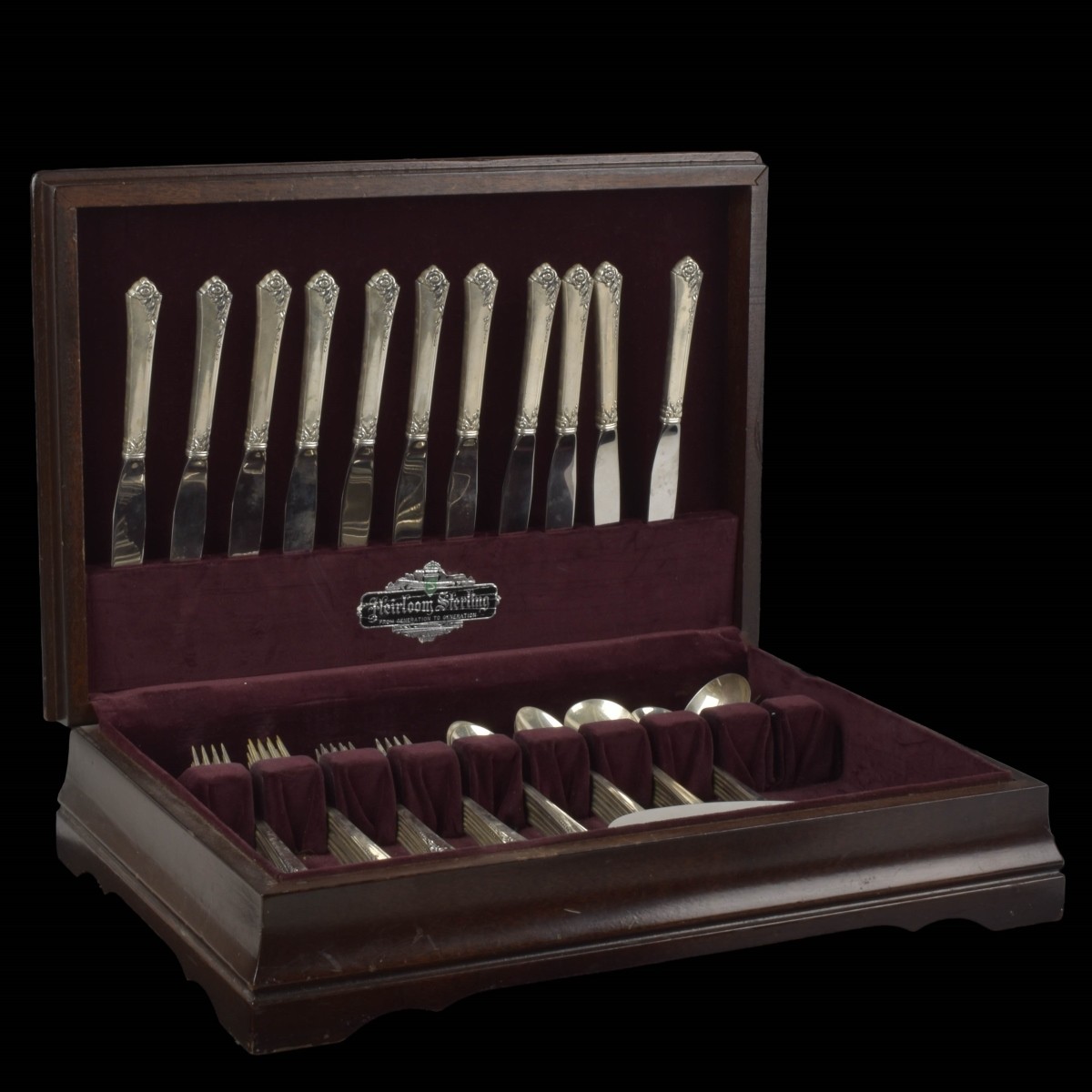 Heirloom Damask Rose Sterling Flatware