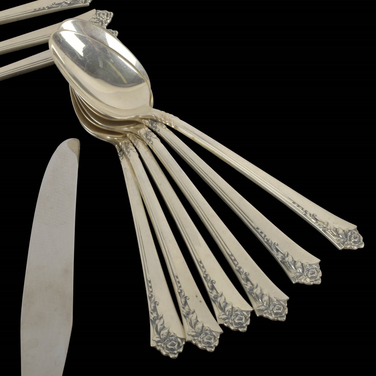 Heirloom Damask Rose Sterling Flatware