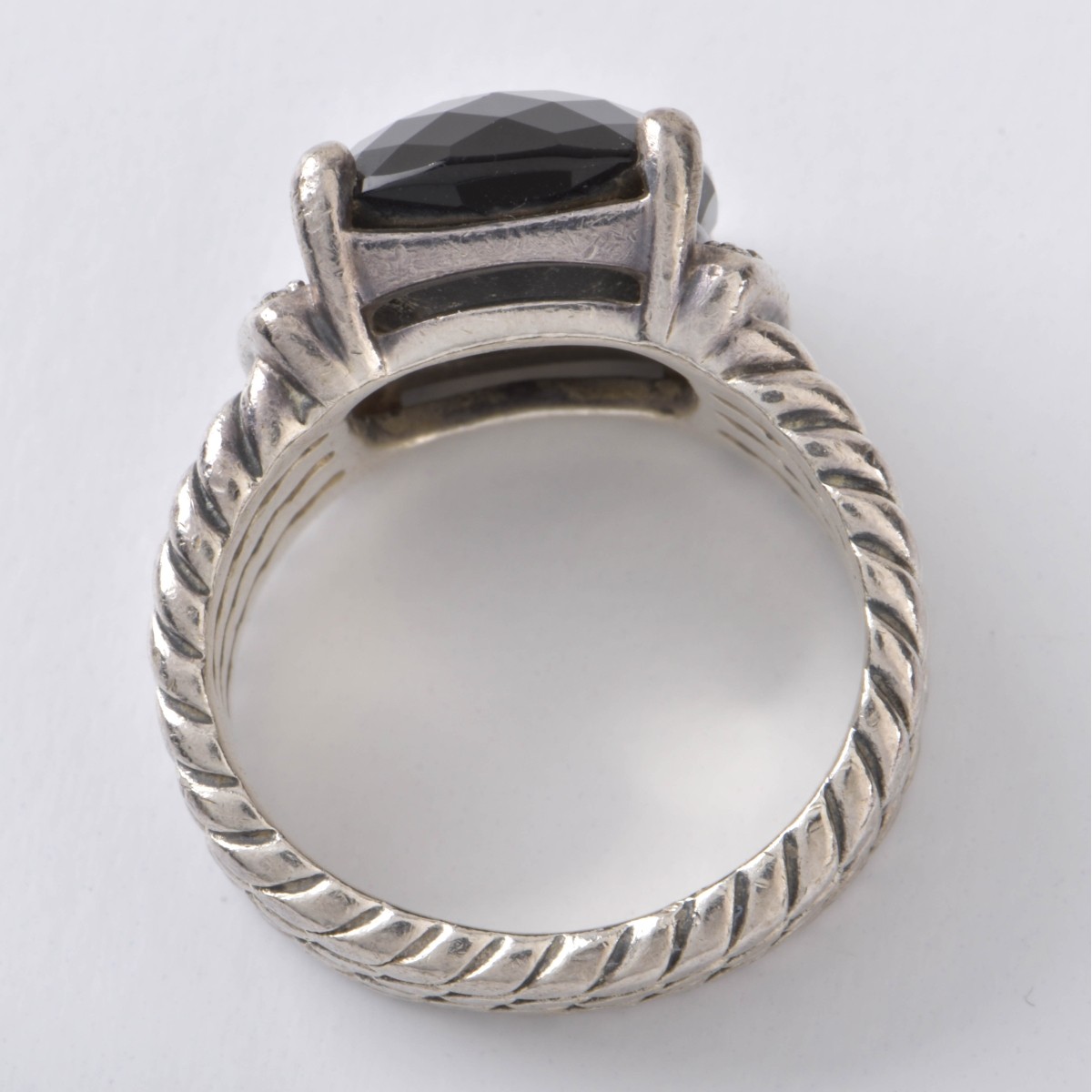 David Yurman Onyx and Sterling Ring