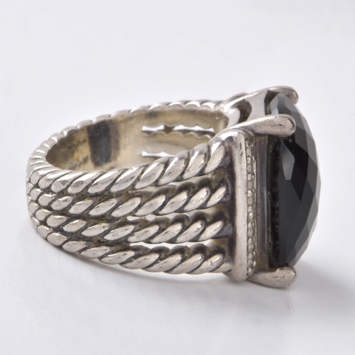 David Yurman Onyx and Sterling Ring