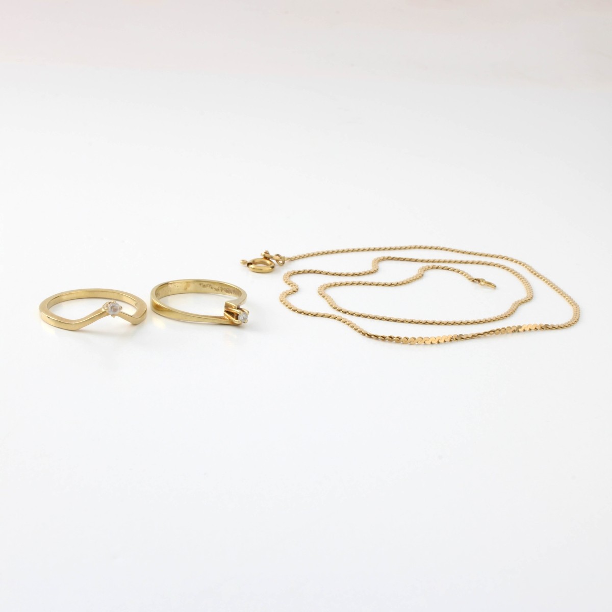 Gold Rings and Necklace