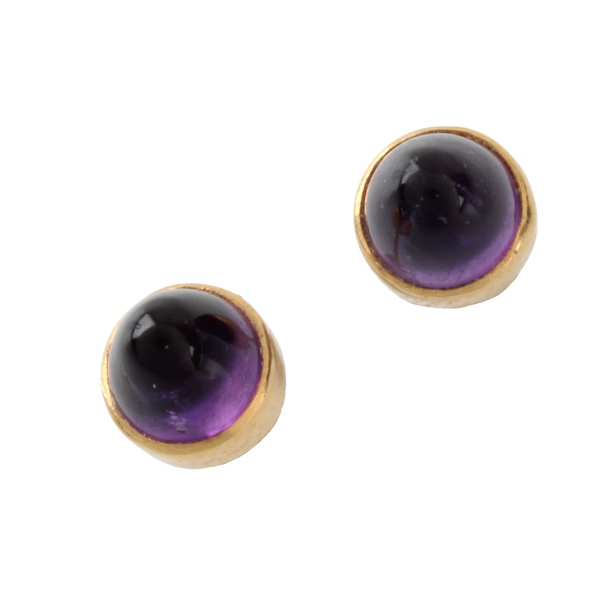 Amethyst and 14K Ear Studs