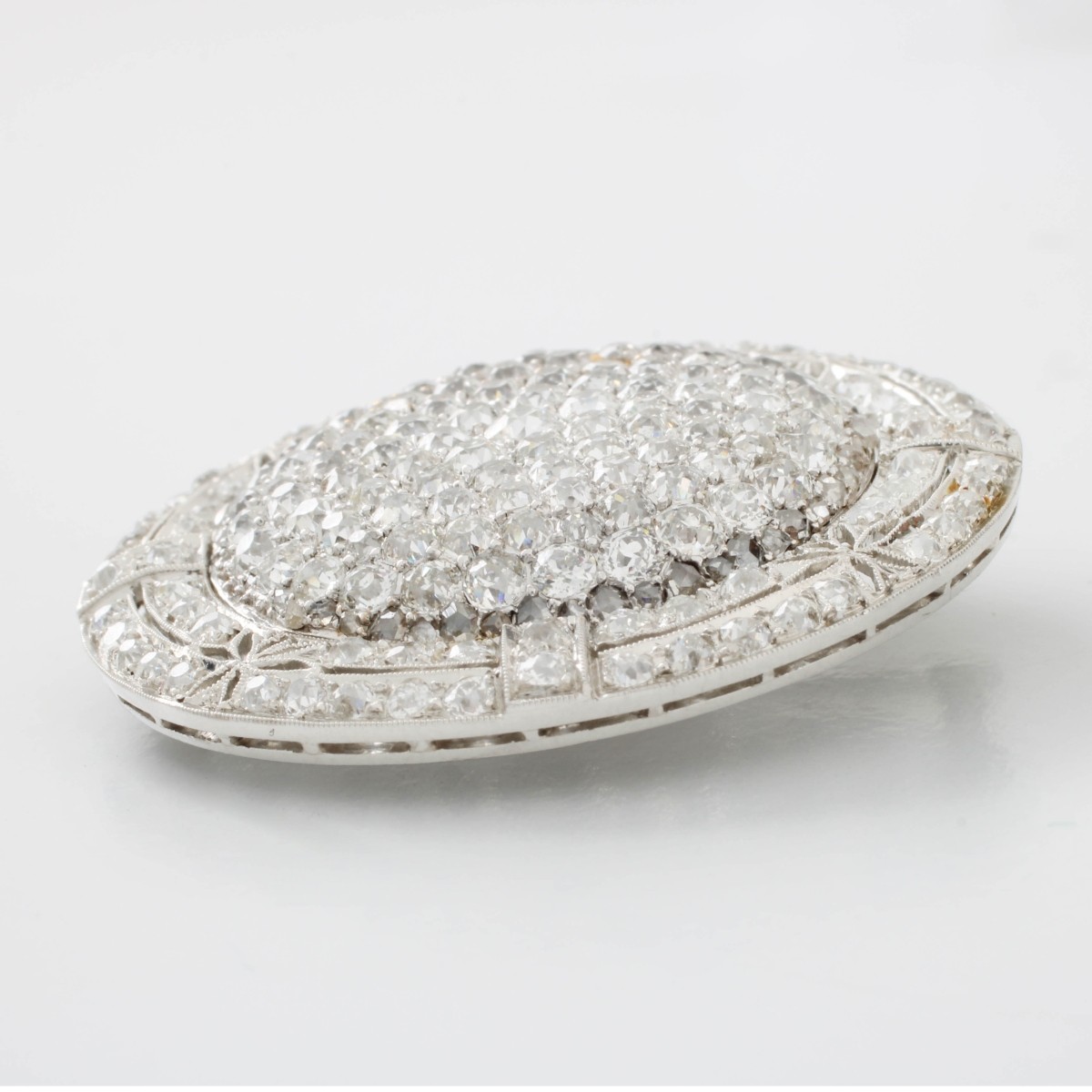 Deco Diamond & Platinum Pendant / Brooch