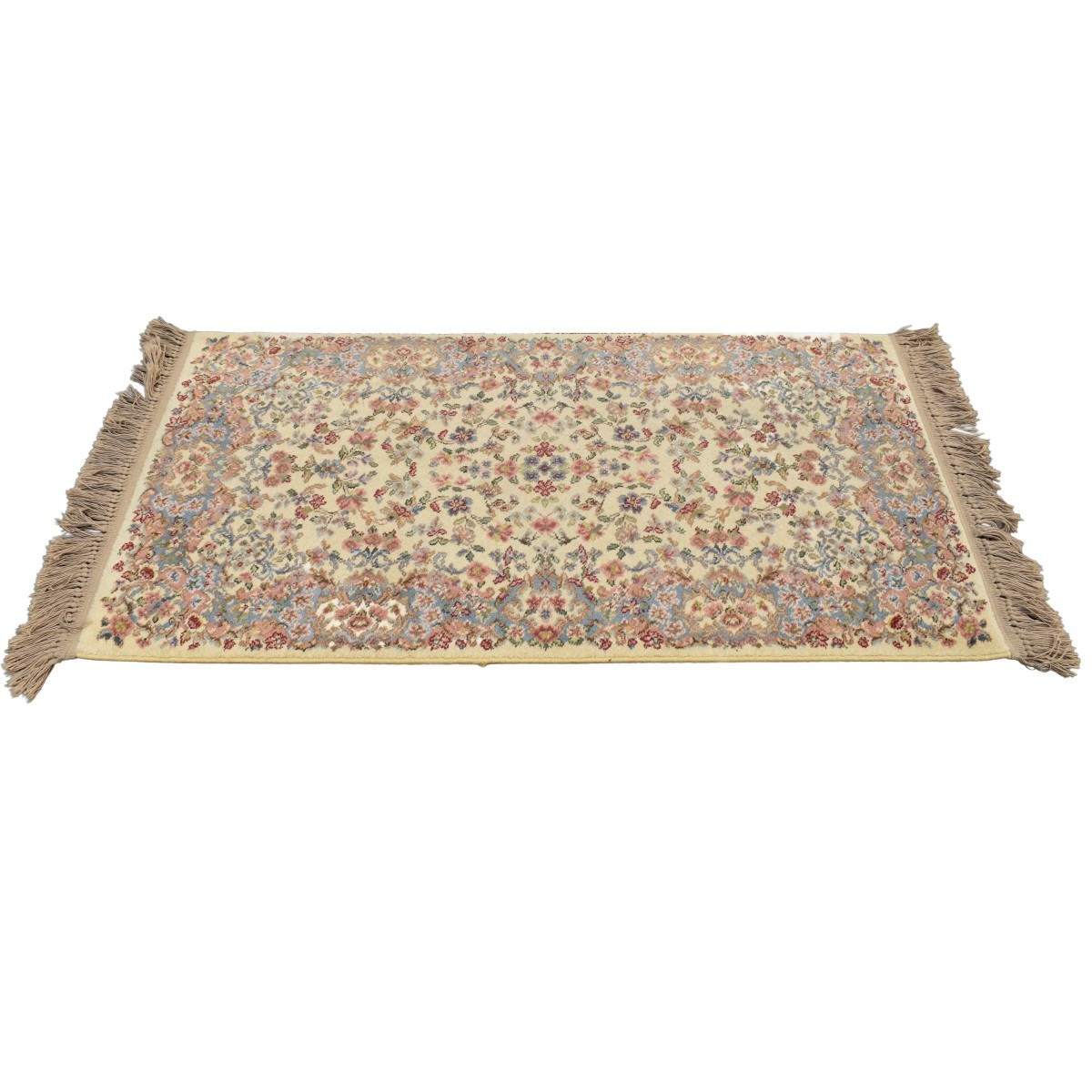 Vintage Karastan Ivory Kirman Wool Rug