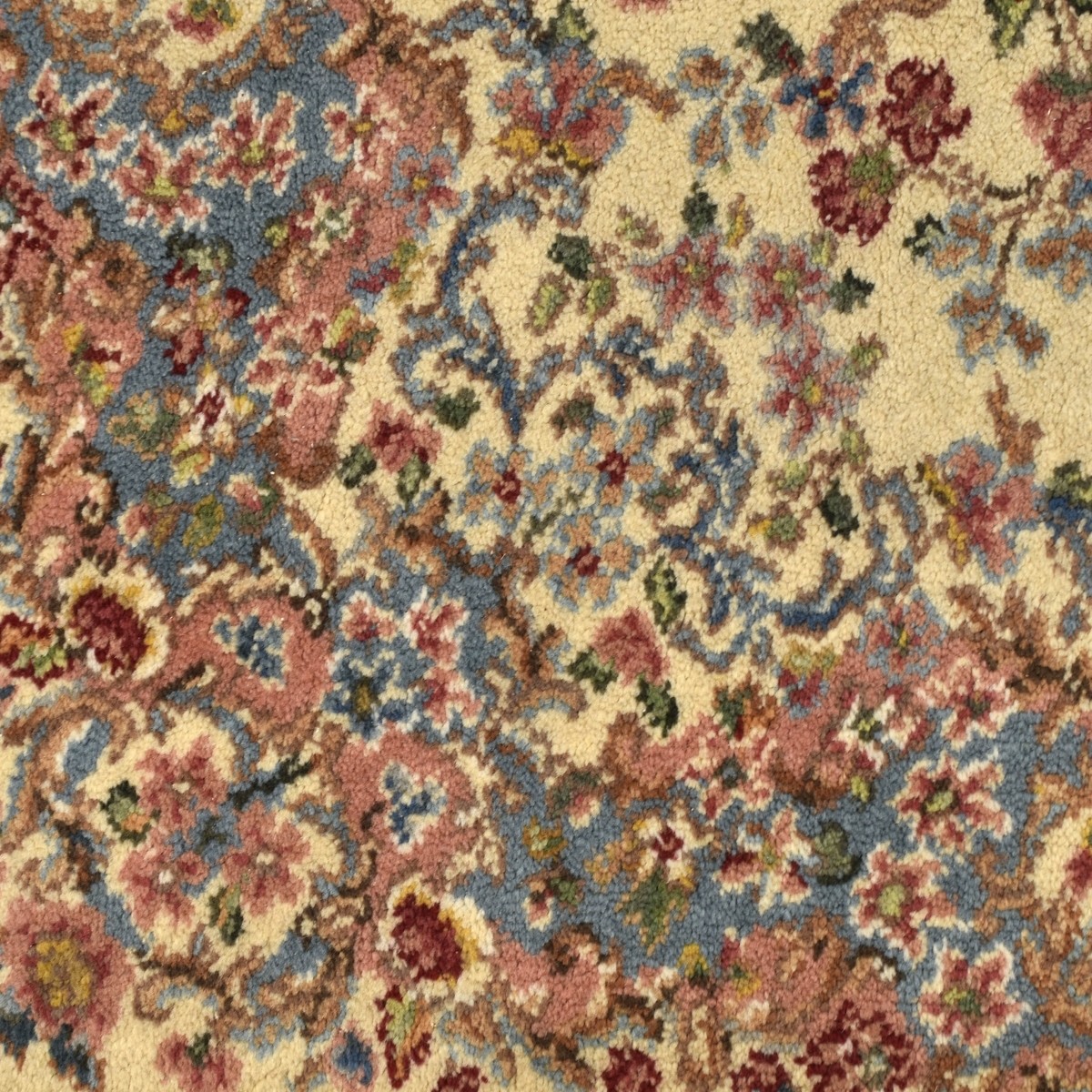 Vintage Karastan Ivory Kirman Wool Rug