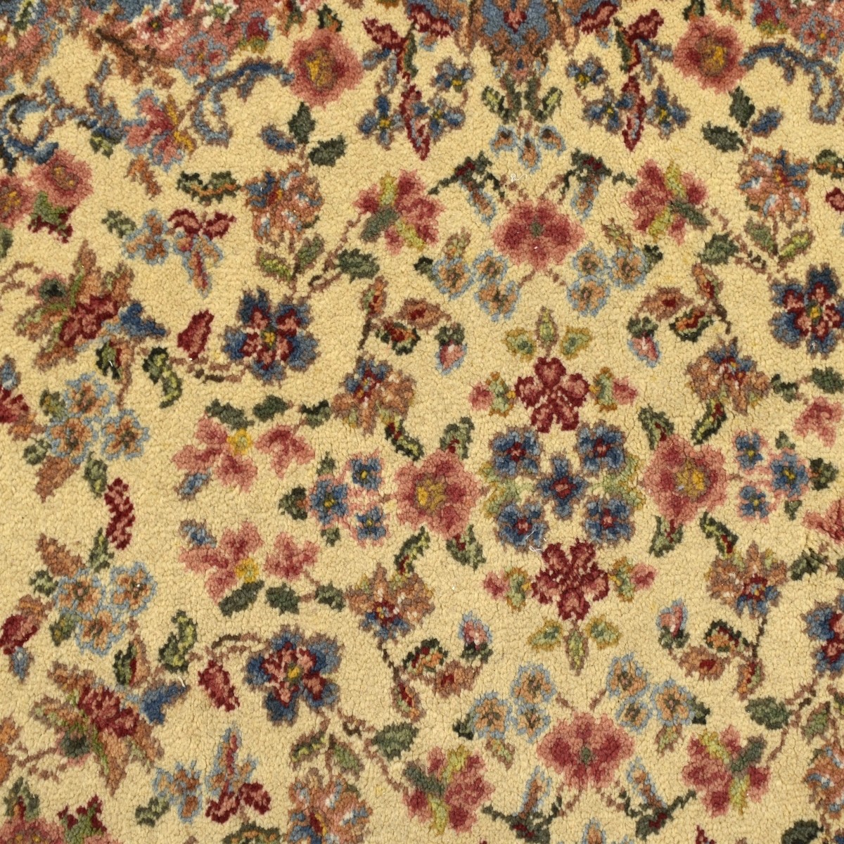Vintage Karastan Ivory Kirman Wool Rug