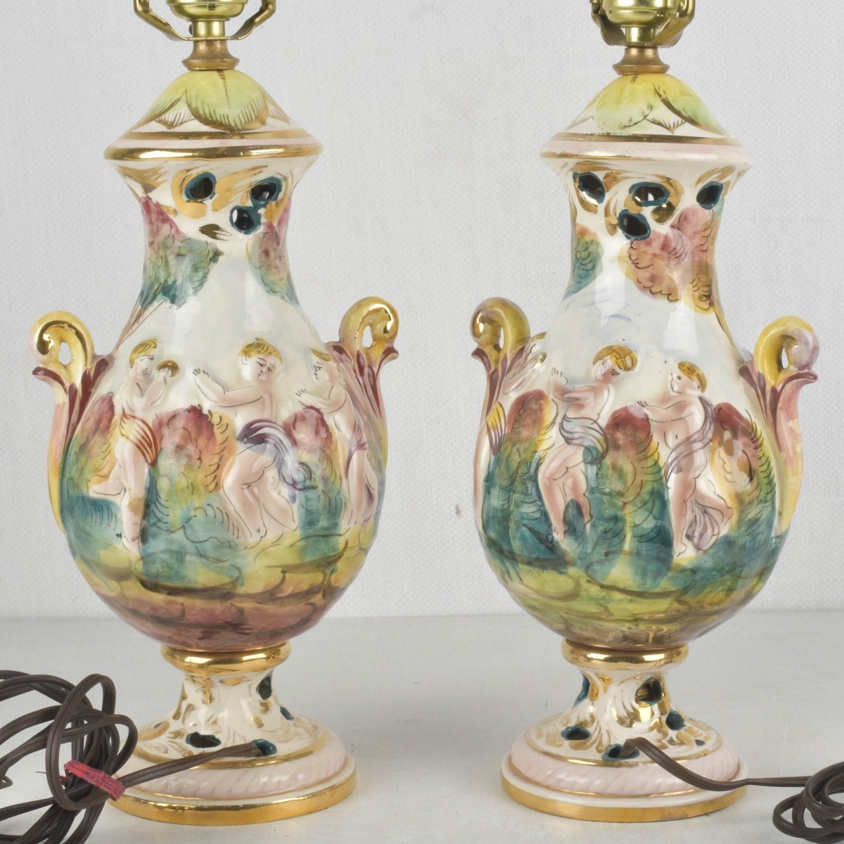 Pair of Italian Capodimonte Lamps