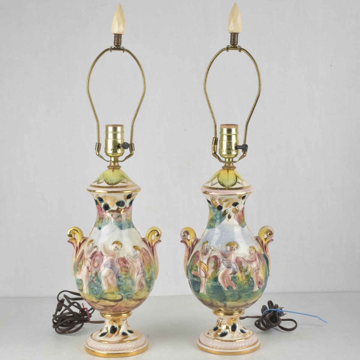 Pair of Italian Capodimonte Lamps