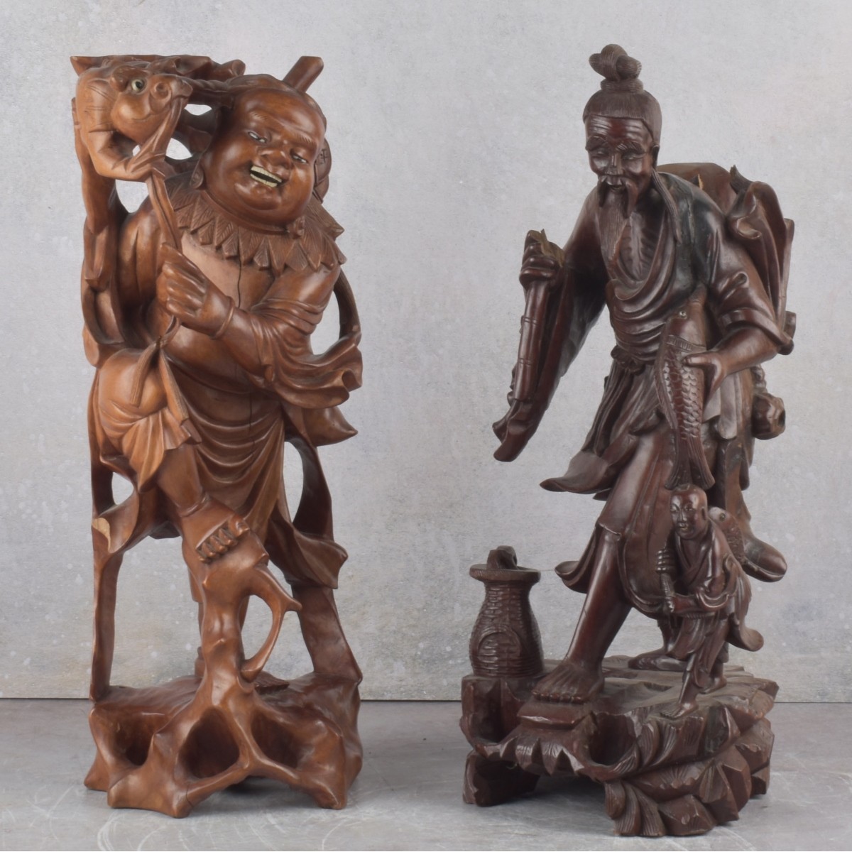 Antique Carved Chinese Wood Sculptures