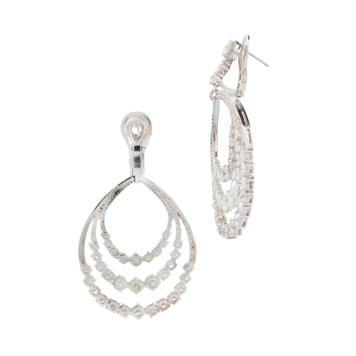 18KW Gold and Diamond Earrings