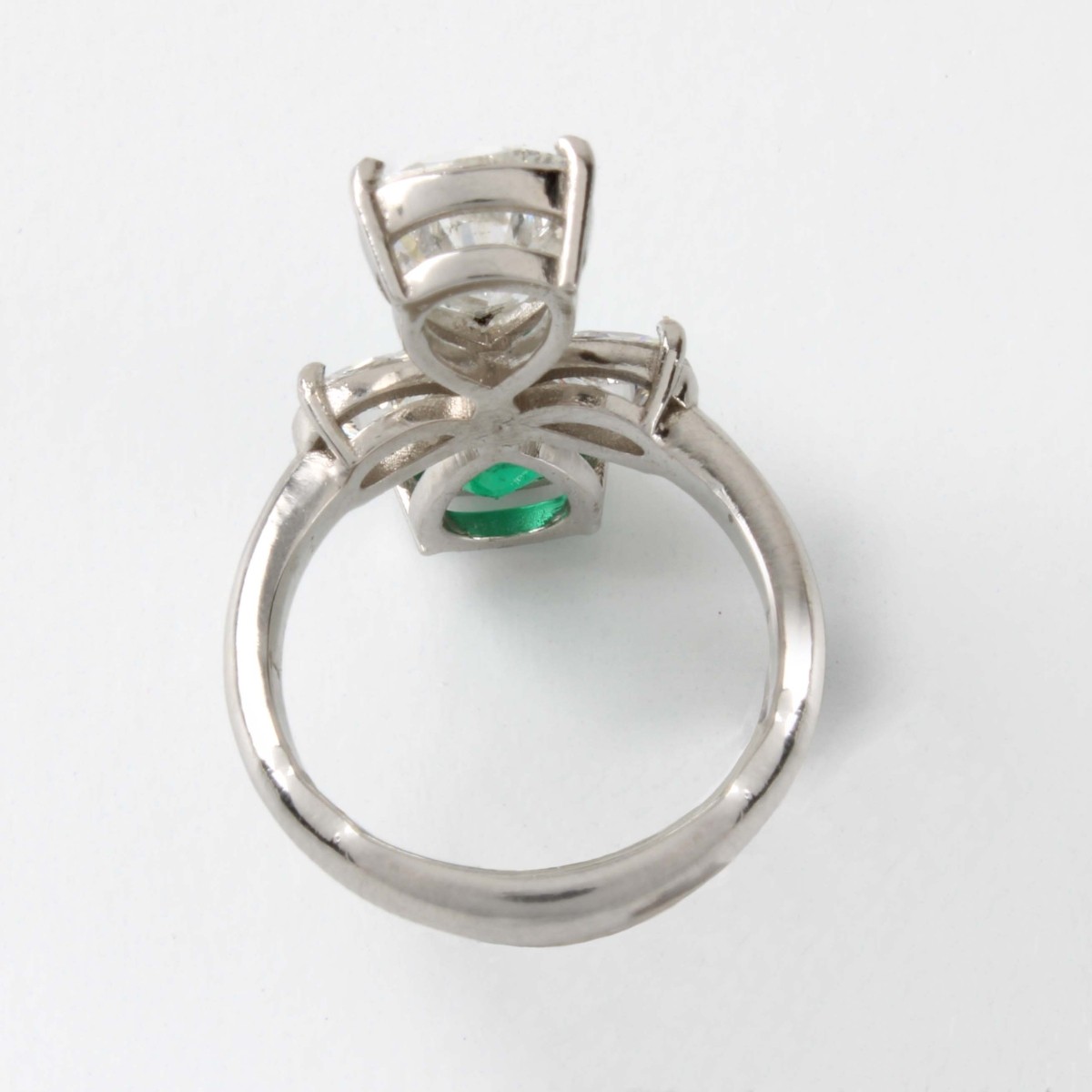 Platinum, Diamond and Emerald Ring