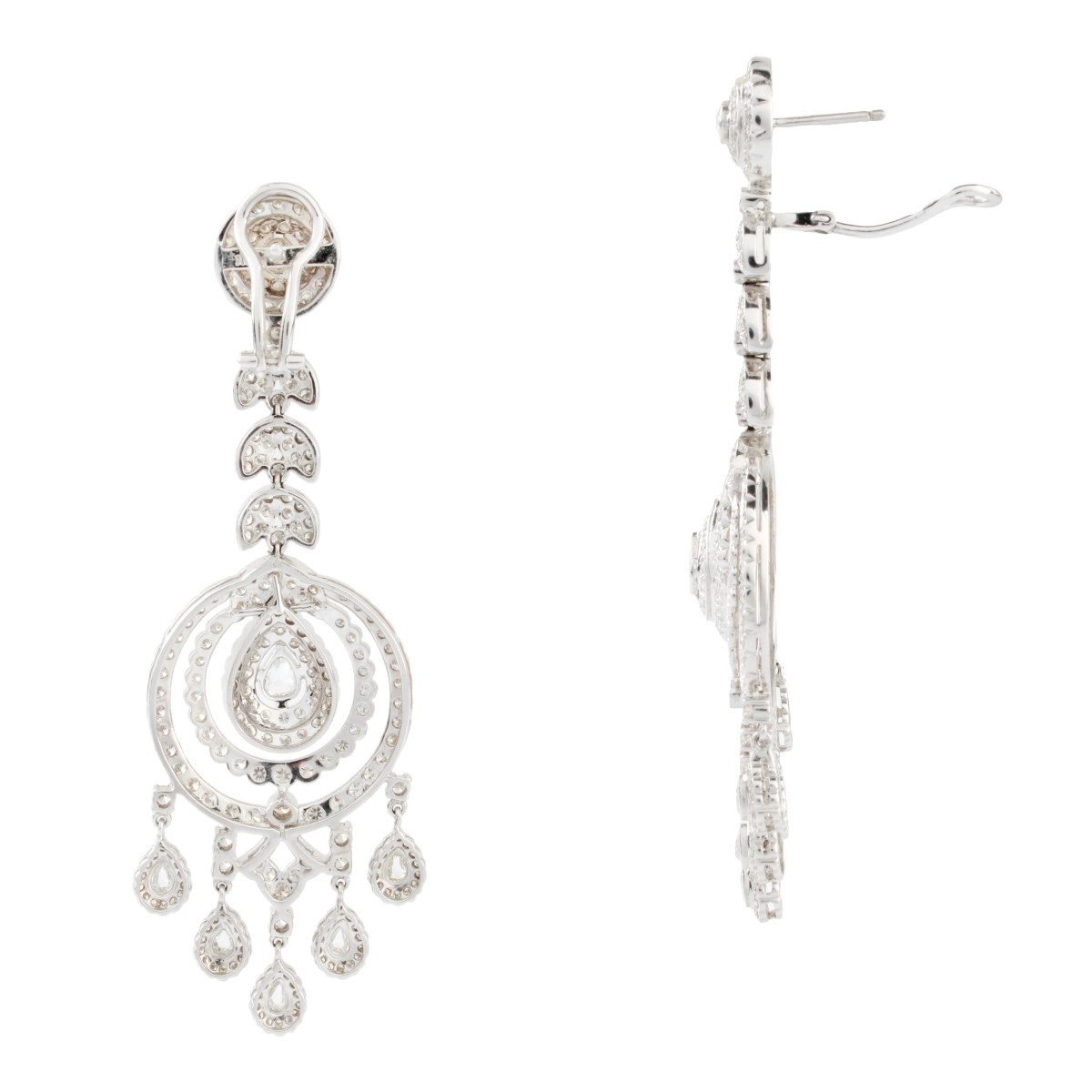 18KW Gold and Diamond Chandelier Earrings