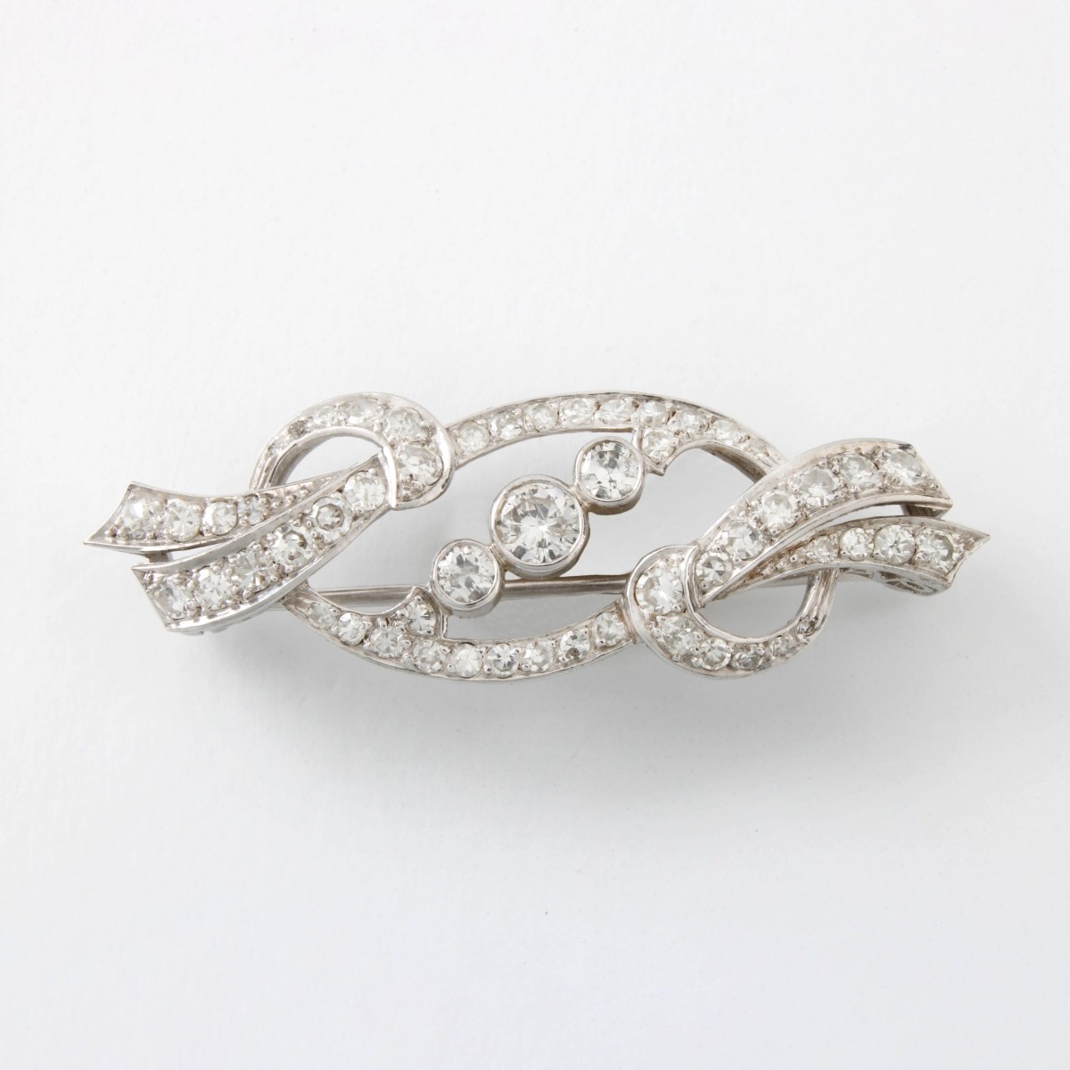 Diamond and Platinum Brooch