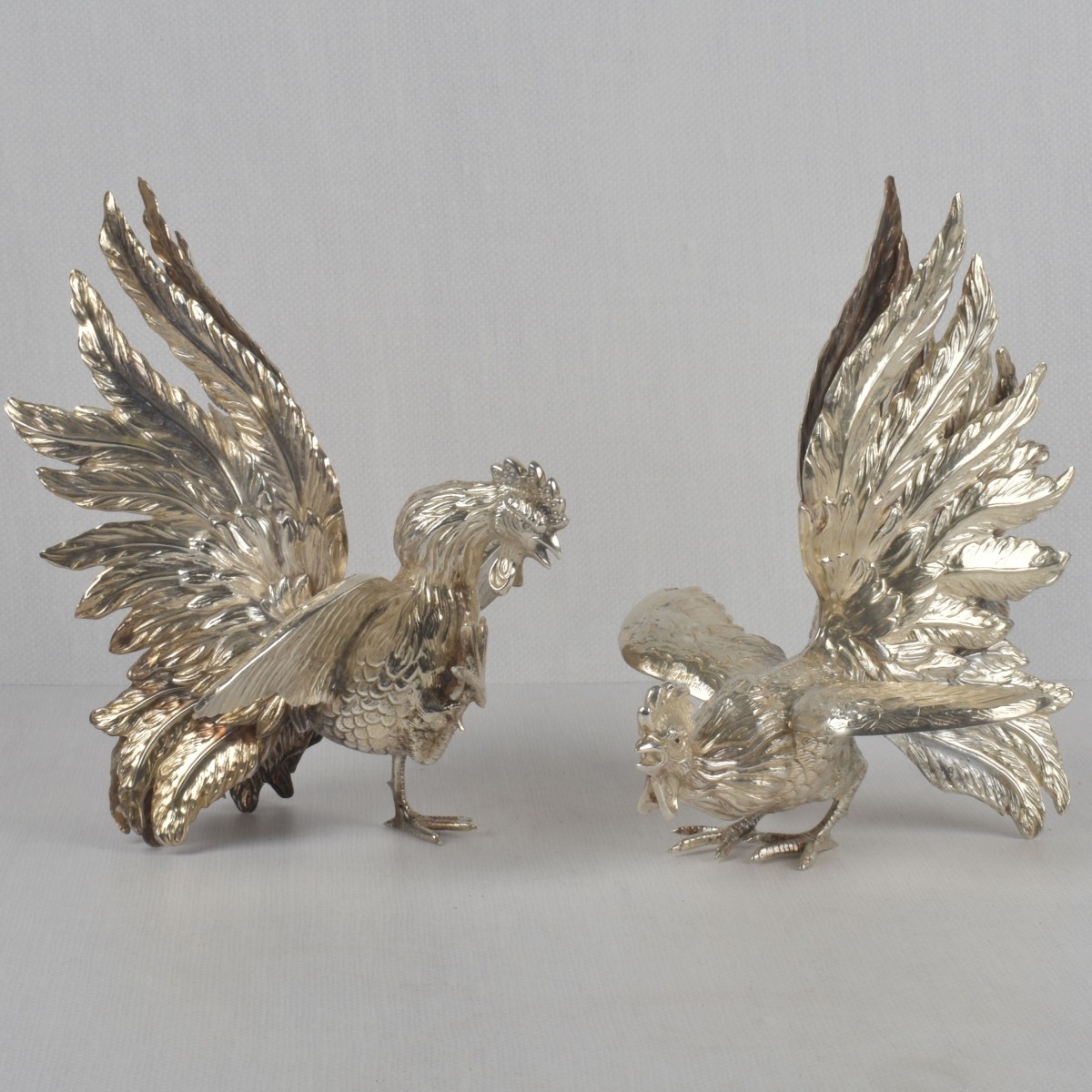 Camusso Sterling Silver Fighting Roosters