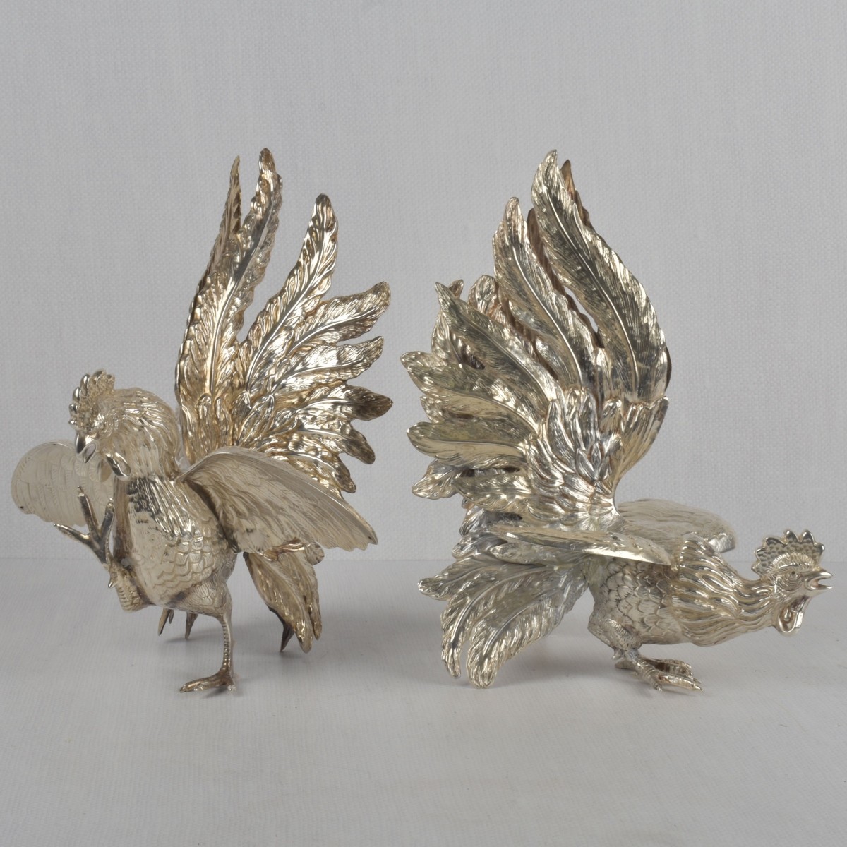 Camusso Sterling Silver Fighting Roosters