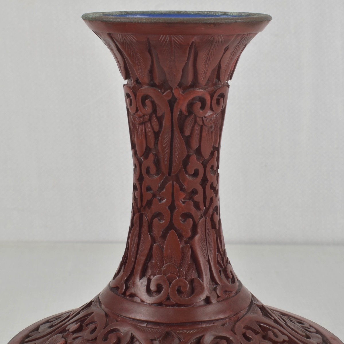 Pair of Chinese Cinnabar Vases