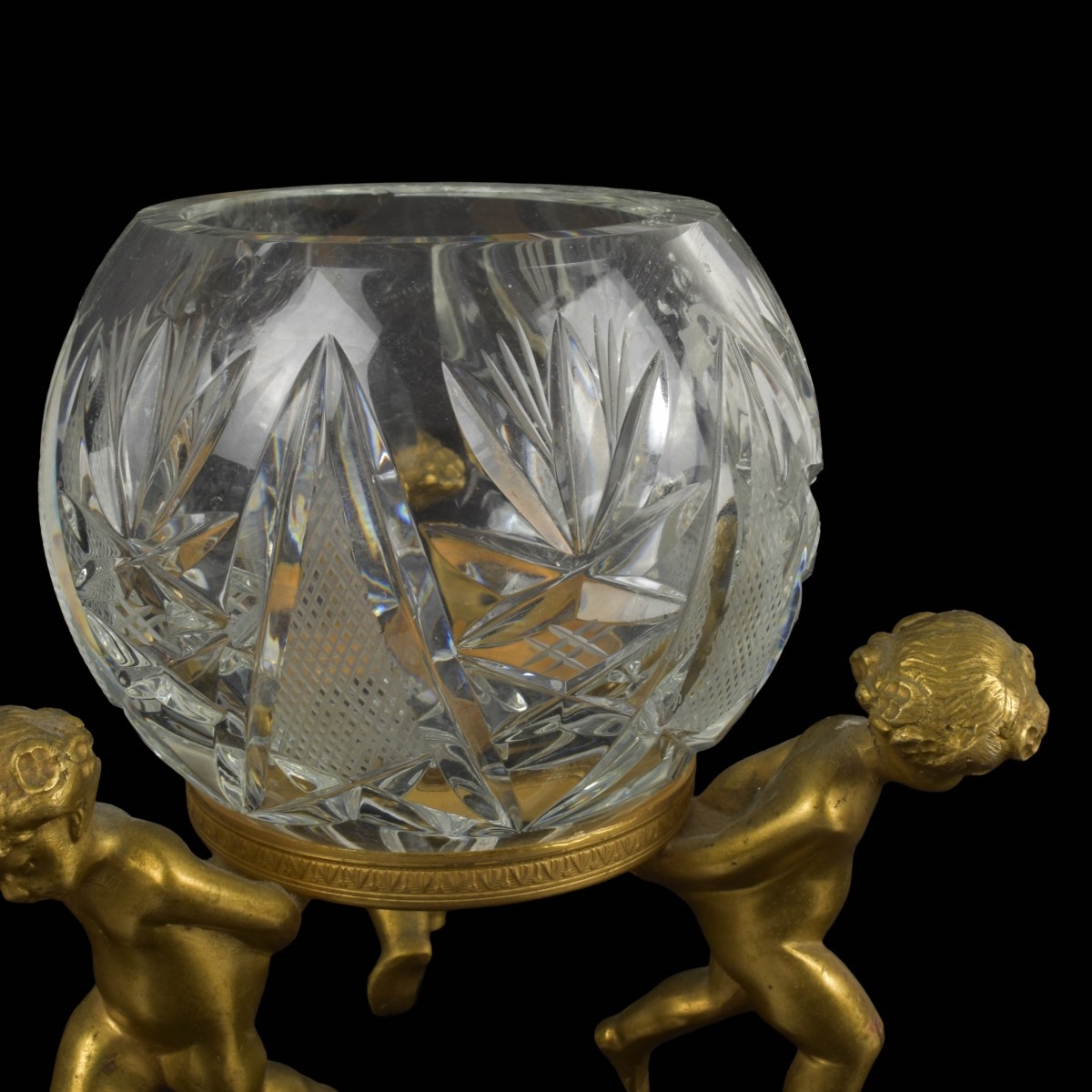 Vintage French Bronze and Crystal Pieces