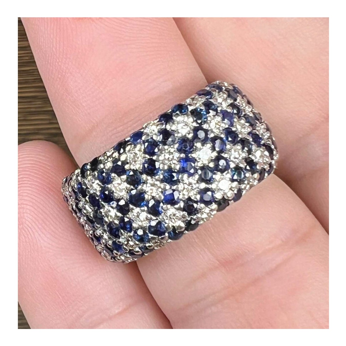 Diamond, Sapphire and 18K Ring