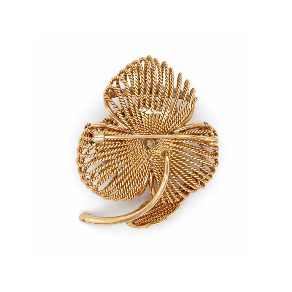 Diamond, Turquoise and 14K Brooch
