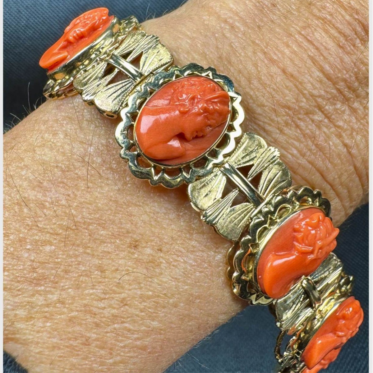 Red Coral and 18K Bracelet
