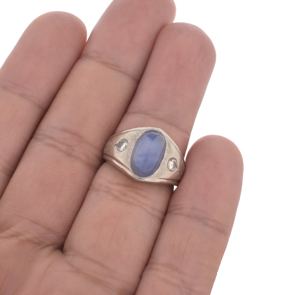 Star Sapphire, Diamond and 14K Ring