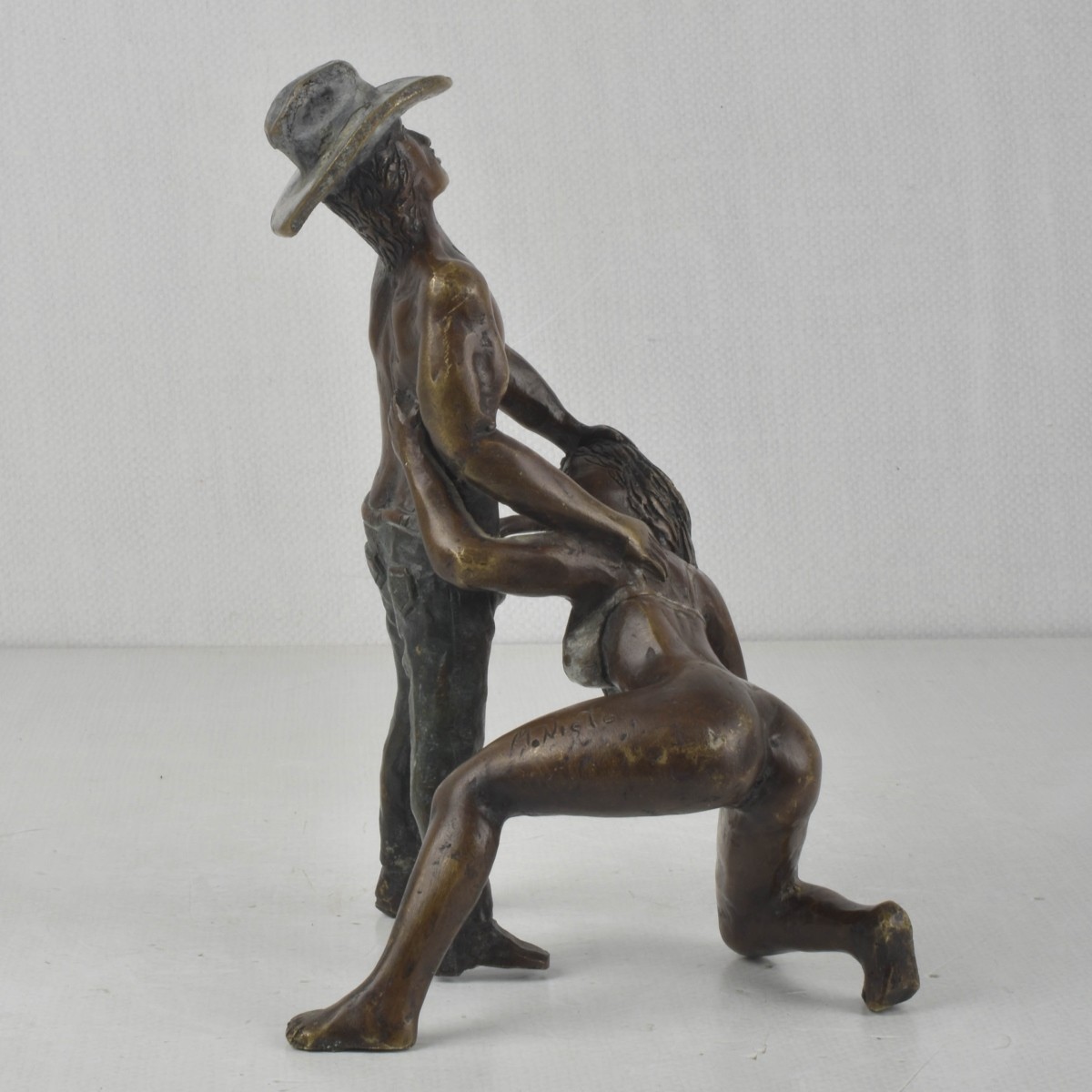 M. Nieto Erotic Bronze Sculpture