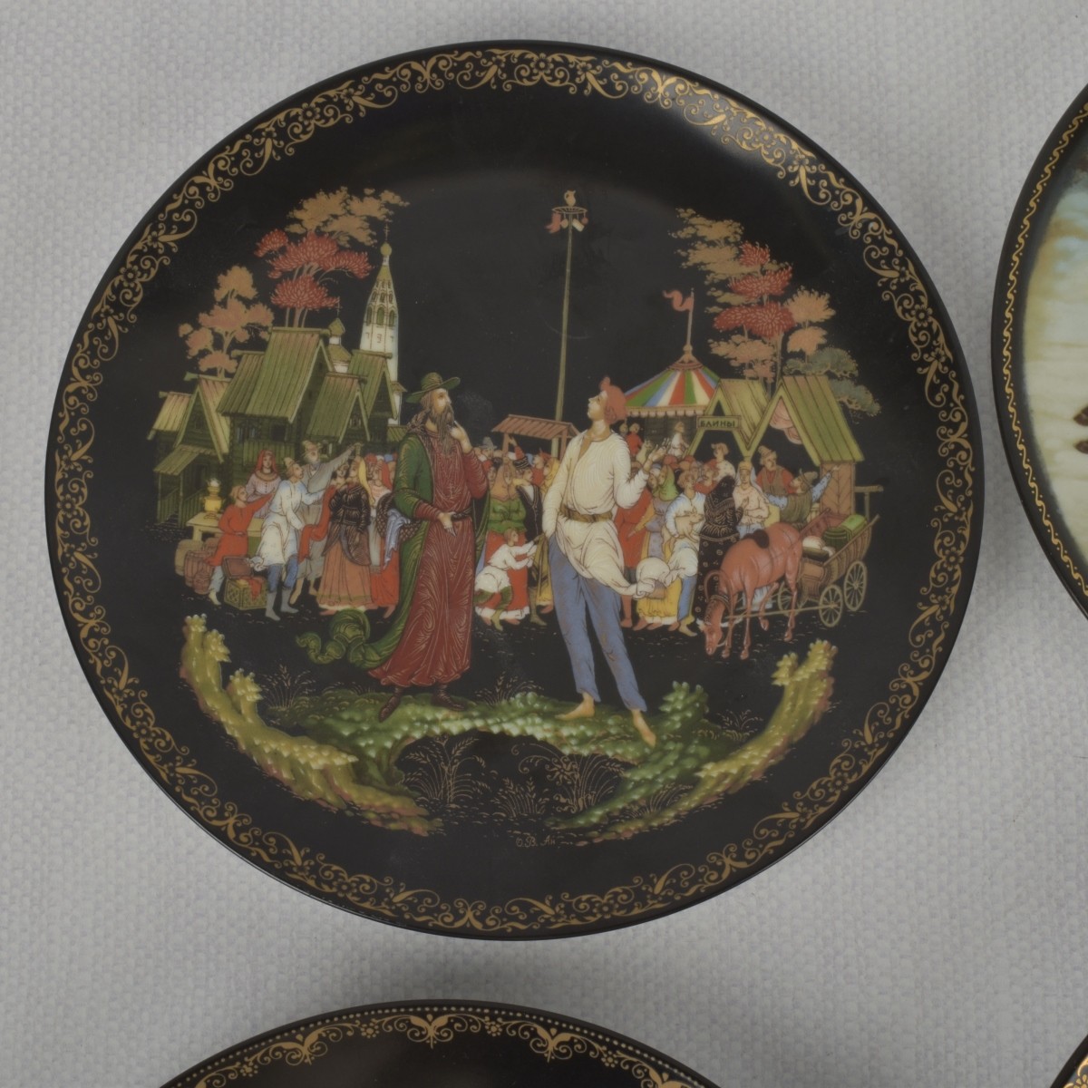 Russian Themed Porcelain Plates
