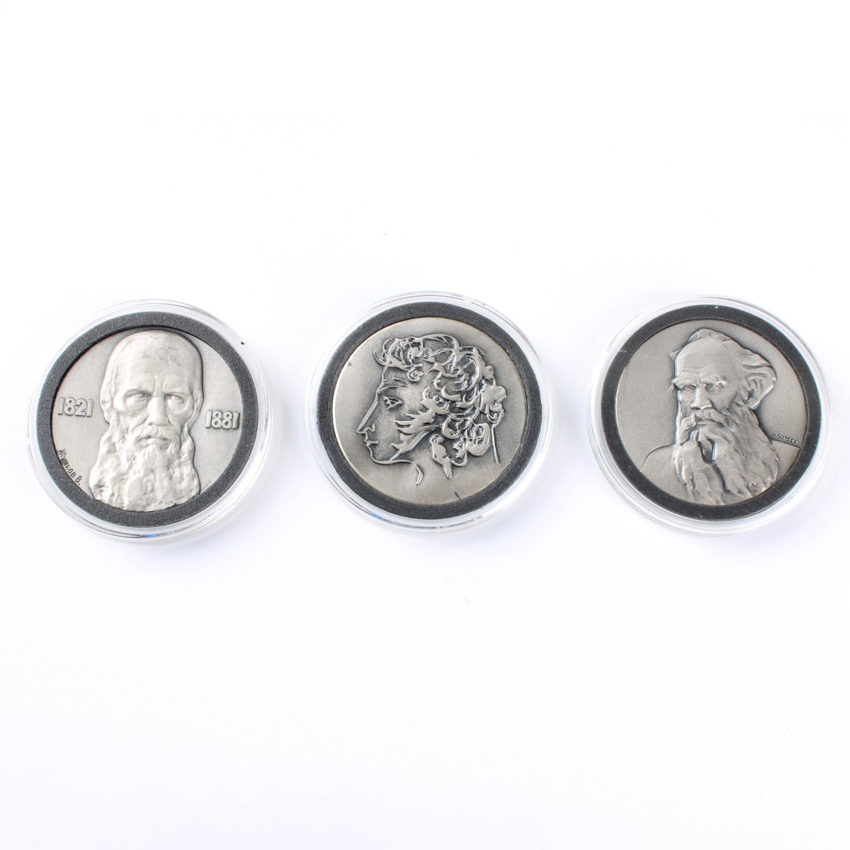 Giants of Russian Literature Silver Medallions