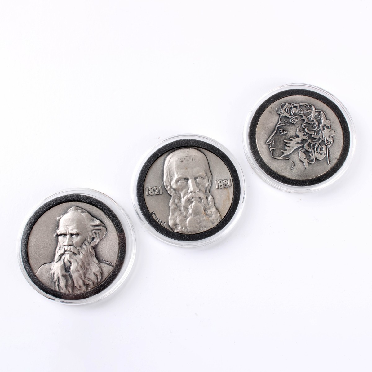 Giants of Russian Literature Silver Medallions