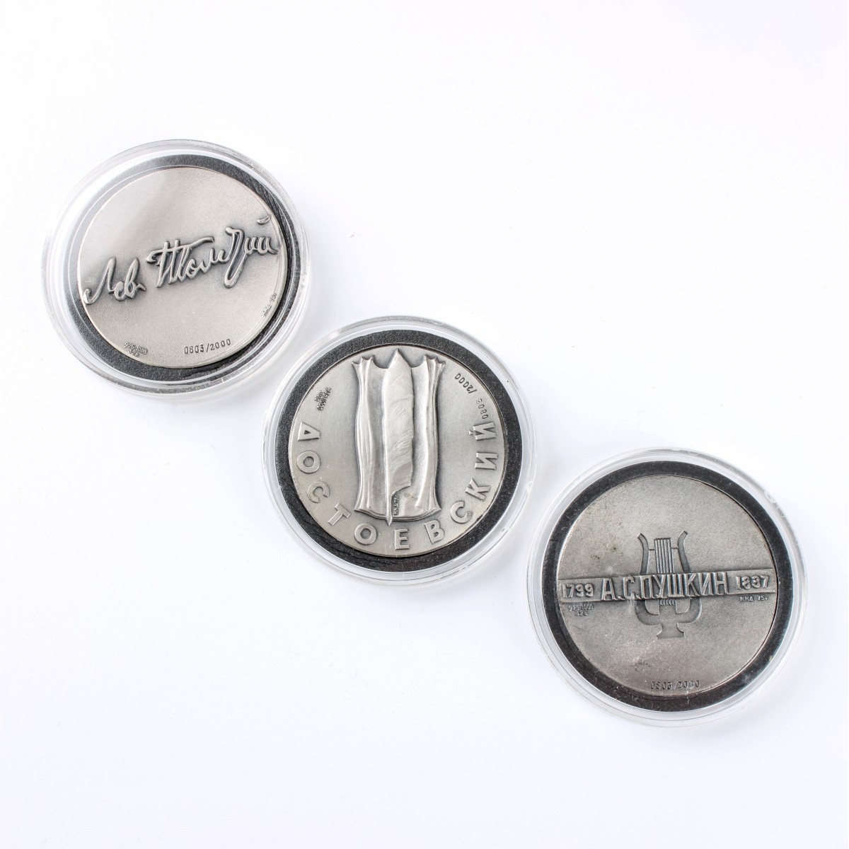 Giants of Russian Literature Silver Medallions